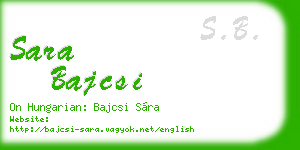 sara bajcsi business card