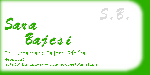 sara bajcsi business card